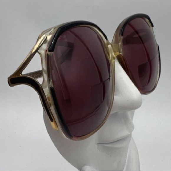 Vintage Pride Black Oval Butterfly Sunglasses Frames 447 - Picture 2 of 6